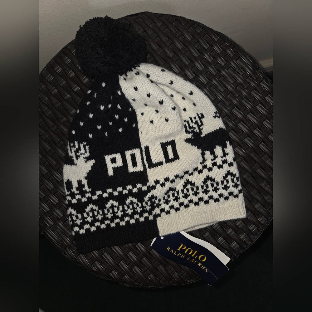 Polo by Ralph Lauren Black and White Kids Beanie